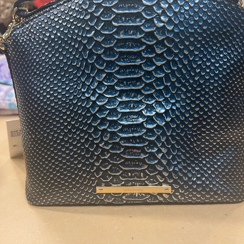 Brahmin Leather Crossbody Bag with Gold Accents! NWT!